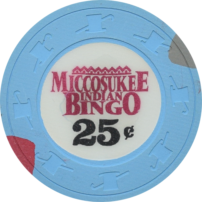 Miccosukee Indian Gaming Casino Miami Florida 25 Cent Bold Font Chip