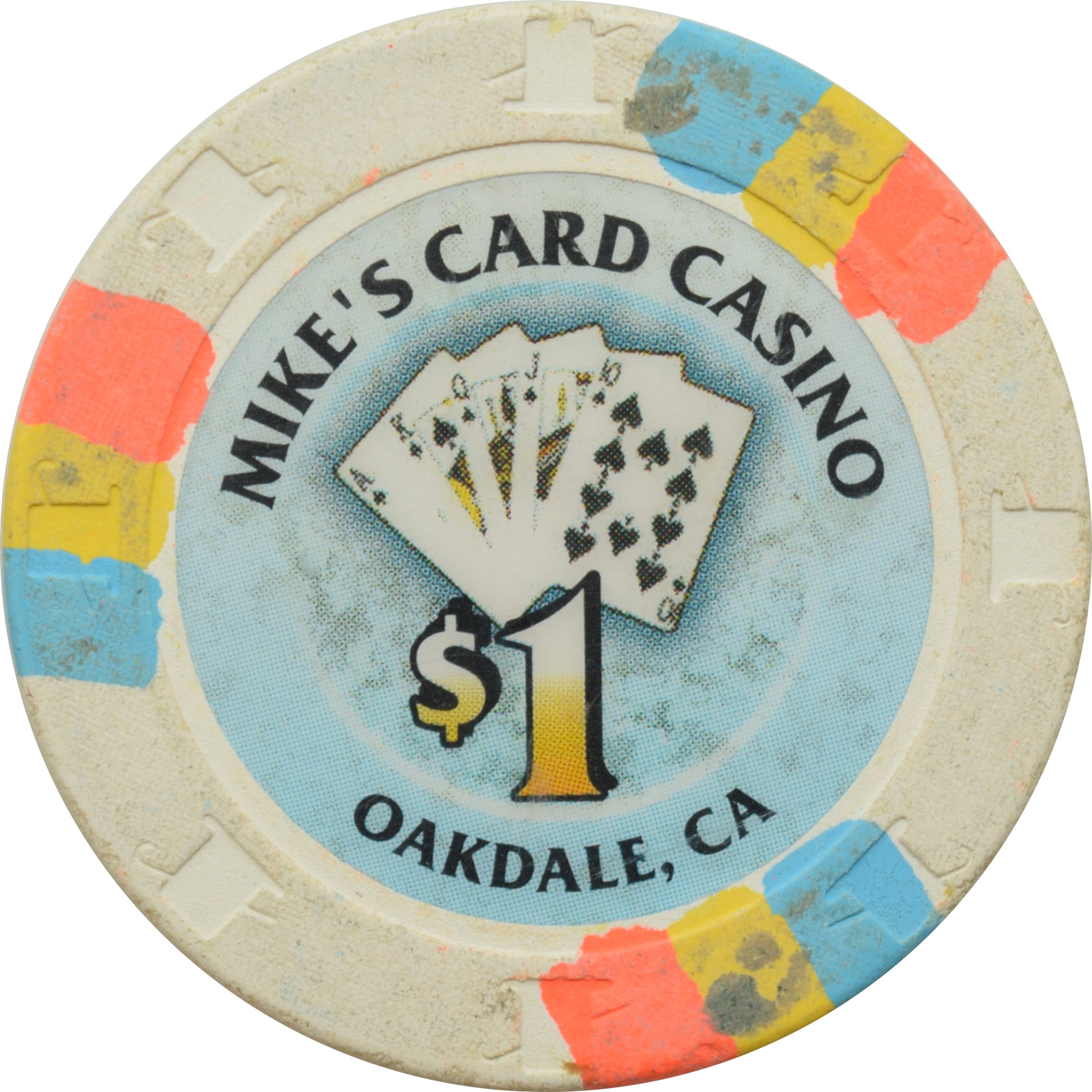 Mike's Card Casino Oakdale California $1 Chip