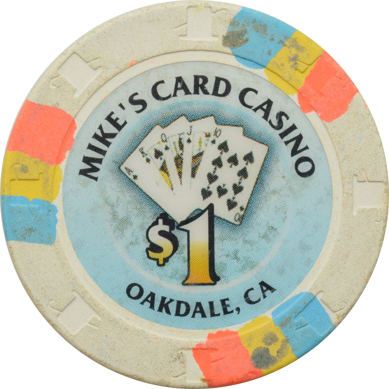 Mike's Card Casino Oakdale California $1 Chip
