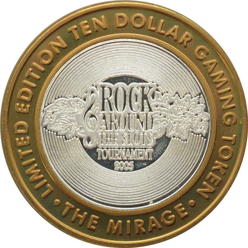 Mirage Casino Las Vegas "Rock Around The Slots Tournament" $10 Silver Strike .999 Fine Silver 2005