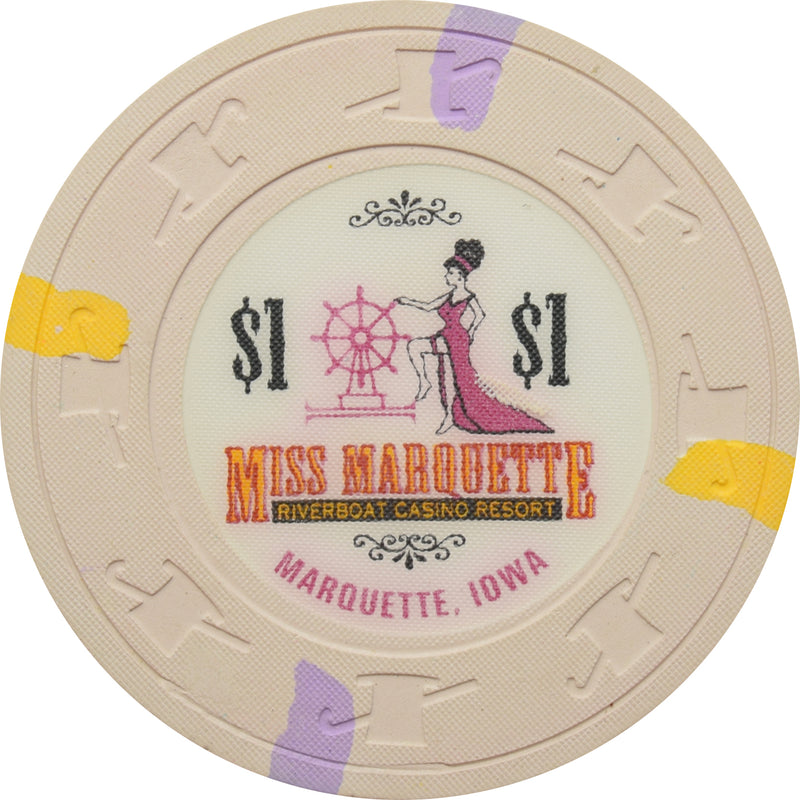Miss Marquette Casino Marquette Iowa $1 Chip