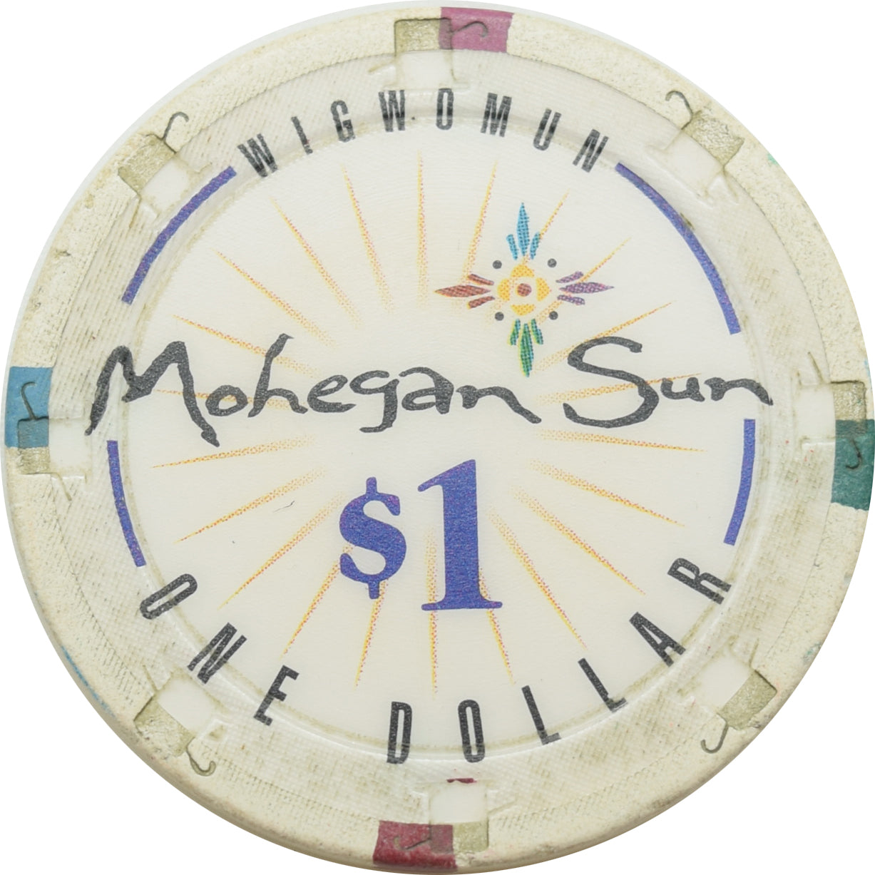 Mohegan Sun Casino Uncasville Connecticut $1 Chip