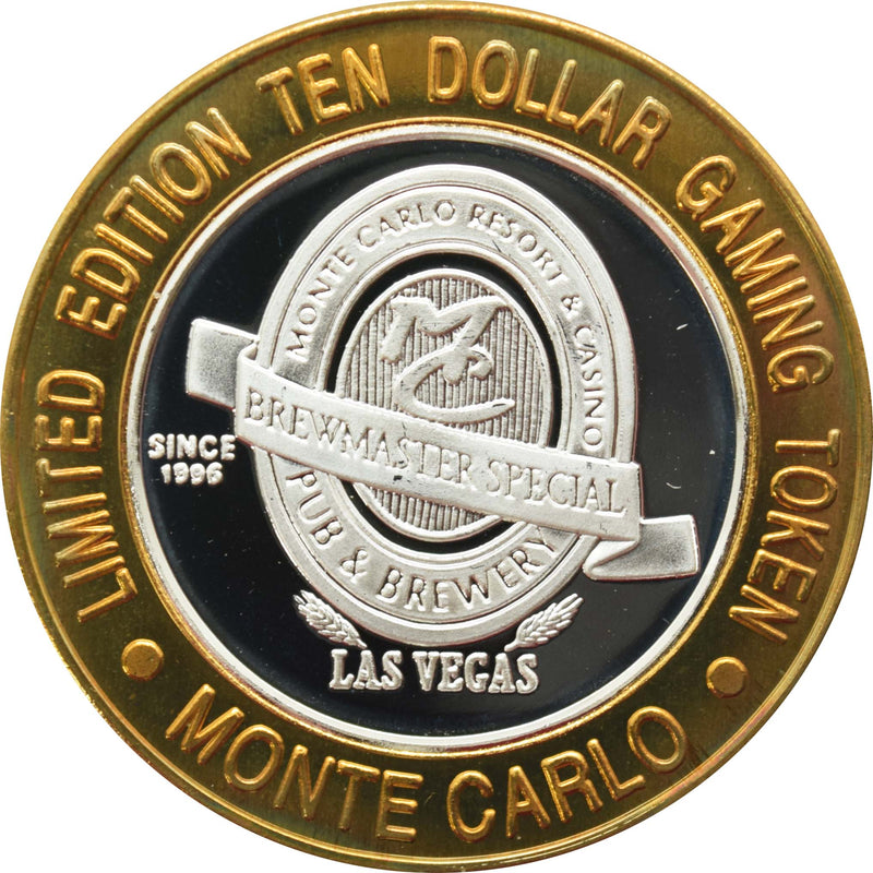 Monte Carlo Casino Las Vegas "Brewmaster Special" $10 Silver Strike .999 Fine Silver 1998