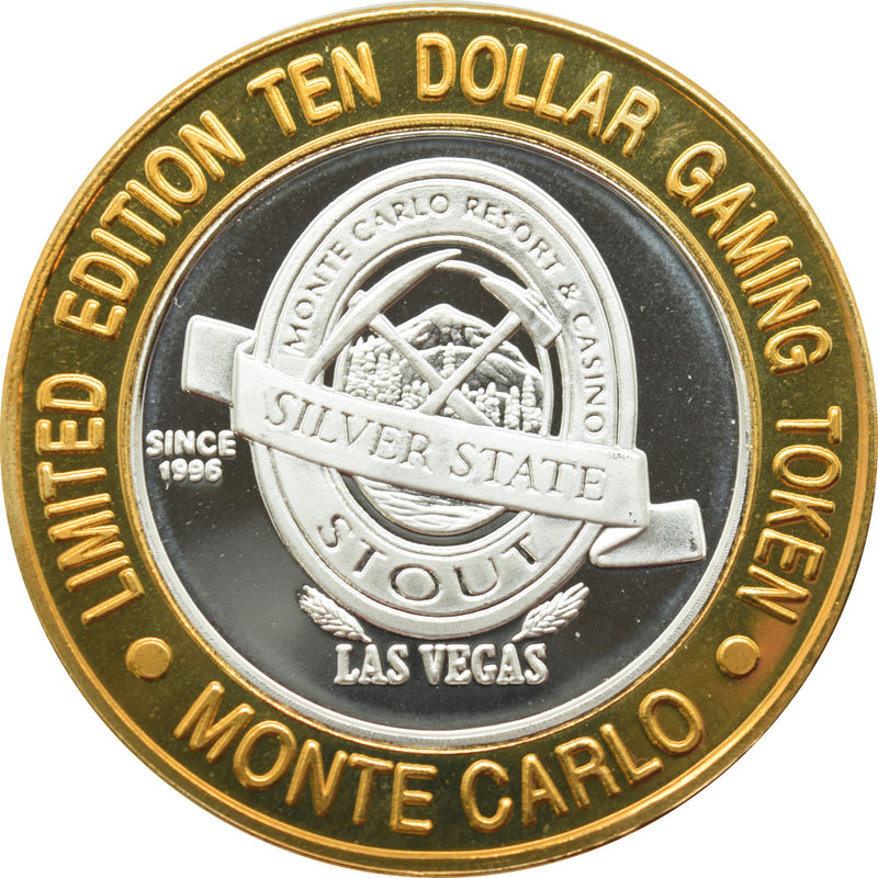 Monte Carlo Casino Las Vegas "Silver State Stout" $10 Silver Strike .999 Fine Silver 1998