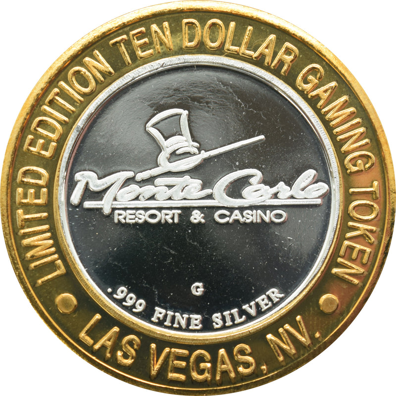 Monte Carlo Casino Las Vegas "Winner's Wheat Ale" $10 Silver Strike .999 Fine Silver 1998