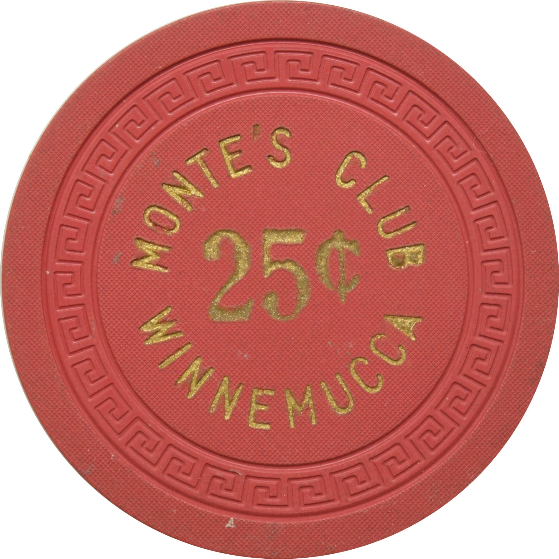 Monte's Club Casino Winnemucca Nevada 25 Cent Chip 1950s