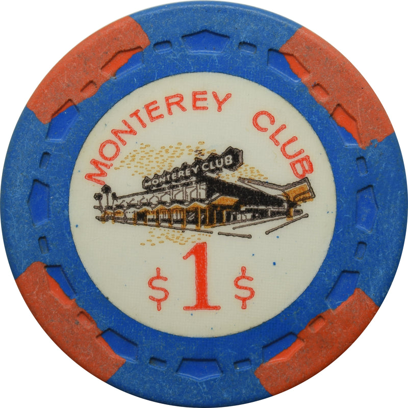 Monterey Club Casino Gardena CA $1 Chip