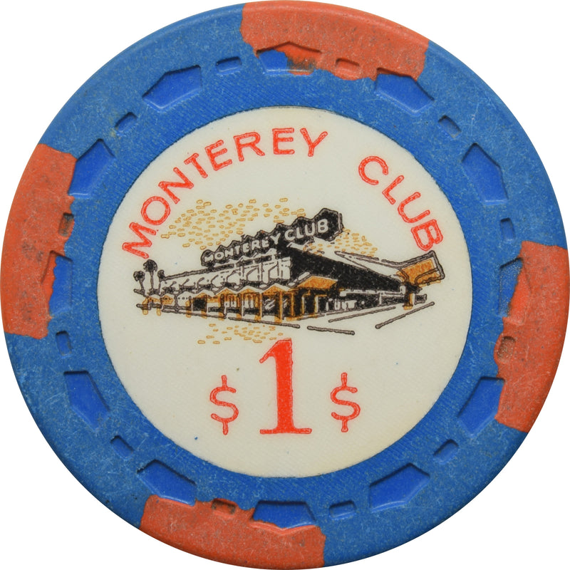 Monterey Club Casino Gardena CA $1 Chip