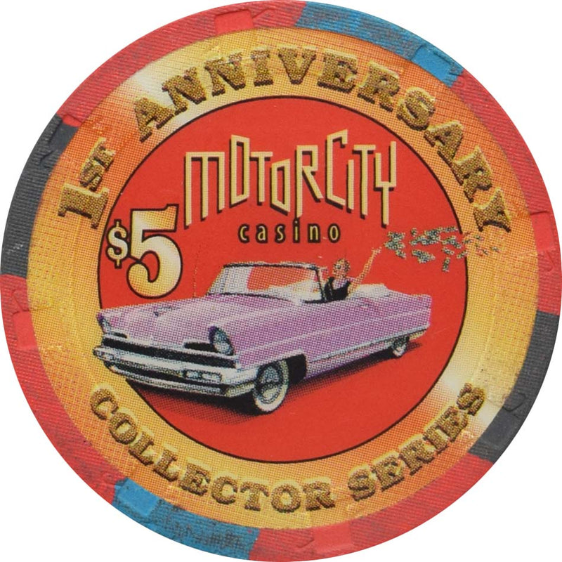 Motor City Casino Detroit Michigan $5 1st Anniversary 1956 Lincoln Chip