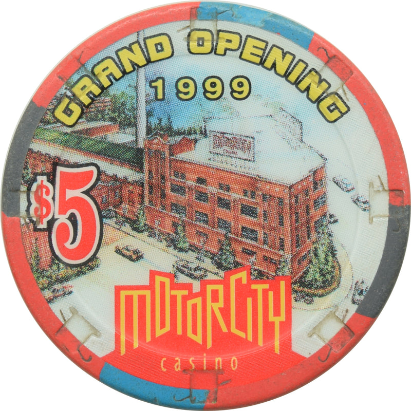 Motor City Casino Detroit MI $5 Grand Opening Chip 1999