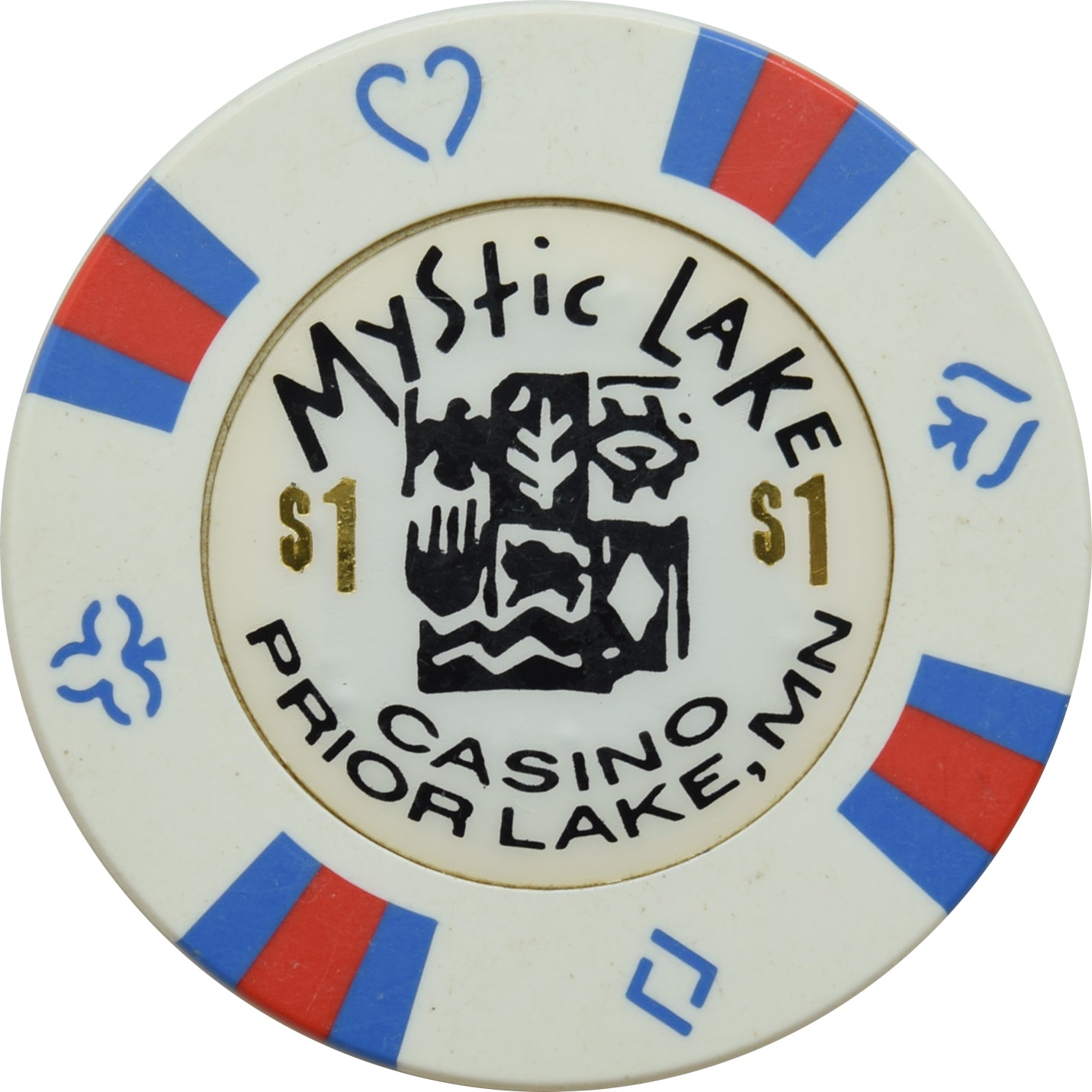 Mystic Lake Casino Prior Lake Minnesota $1 Chip