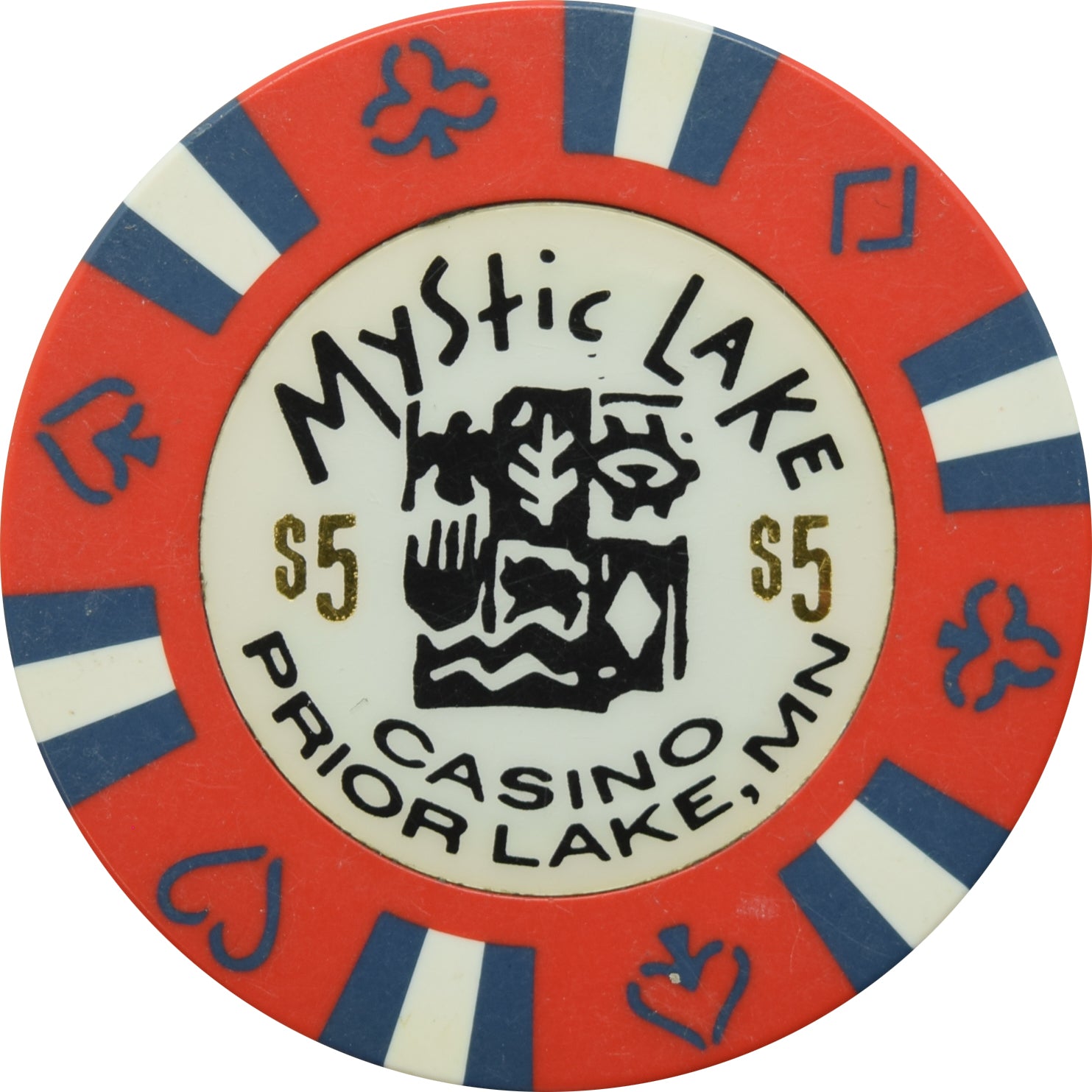 Mystic Lake Casino Prior Lake Minnesota $5 Chip