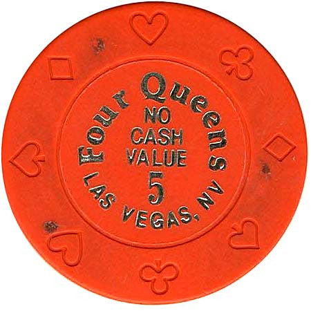 Four Queens 5 (orange) (no cash) chip - Spinettis Gaming - 1