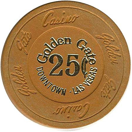 Golden Gate 25cent (Ochre) chip 1980s - Spinettis Gaming