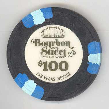 Bourbon Street Casino $100 (black 1988) Chip - Spinettis Gaming - 2
