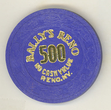 Ballys Casino Reno Nevada 500 NCV Chip 1980s