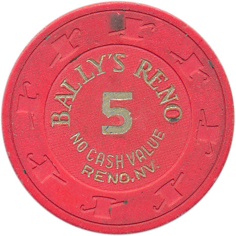 Ballys Casino Reno Nevada 5 NCV Chip 1980s