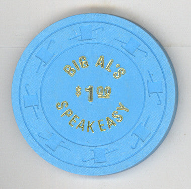 Big Al's Speakeasy Casino $1 (blue 1980) Chip - Spinettis Gaming - 1