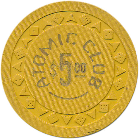 Atomic Club Casino Winnemucca Nevada $5 Chip 1951