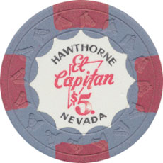 El Capitan Casino Hawthorne Nevada $5 Chip 1974