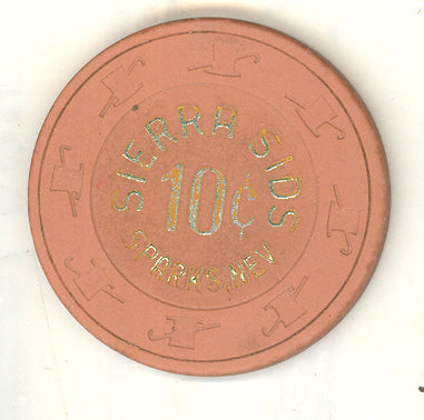 Sierra Sid's Casino Sparks Nevada 10 Cent Chip 1978