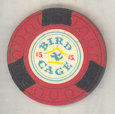 Bird Cage Casino Las Vegas Nevada $5 Chip 1958