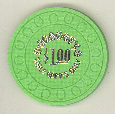 Barney's Casino $1 (green non-negotiable 1985) Chip - Spinettis Gaming - 2