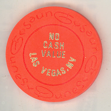 Dunes Casino Las Vegas Nevada NCV Faro Chip Hot Orange 1983