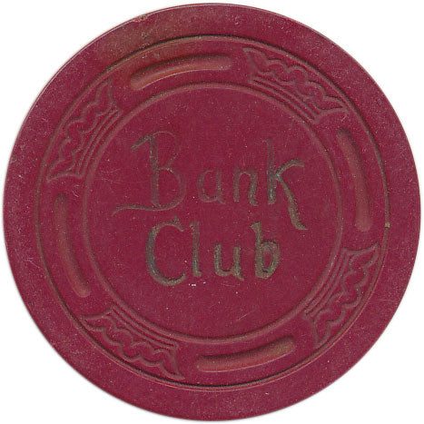 Bank Club Casino Reno Nevada Red Chip 1942