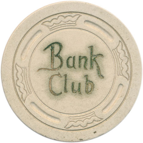 Bank Club Casino Reno Nevada White Chip 1942