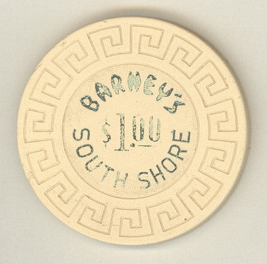 Barney's Casino $1 ( cream 1970s) Chip - Spinettis Gaming - 1