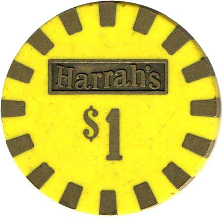 Harrah's $1 (yellow) chip - Spinettis Gaming