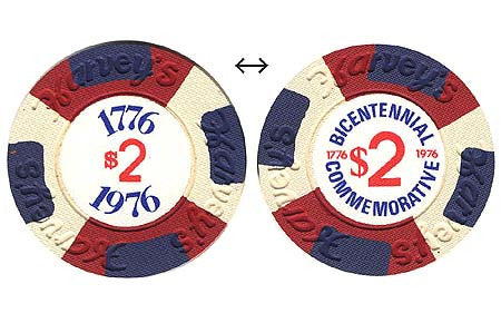 Harveys $2 Cream (Bicentennial) chip - Spinettis Gaming - 2