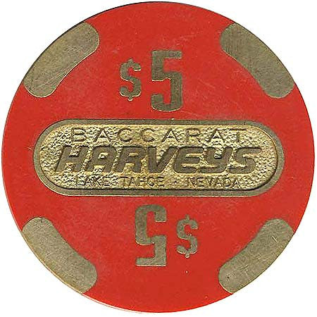 Harveys $5 Red Baccarat chip - Spinettis Gaming - 2