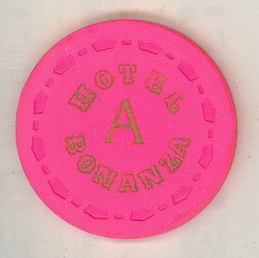 Bonanza Hotel roulette (pink  A 1967) Chip - Spinettis Gaming - 1