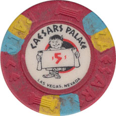 Caesars Palace Casino Las Vegas Nevada $5 Chip 1974