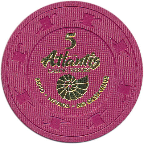 Atlantis Casino Reno Nevada $5 NCV Chip 1997