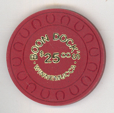 Boon Dock's Casino $25 (maroon 1981) Chip - Spinettis Gaming - 1