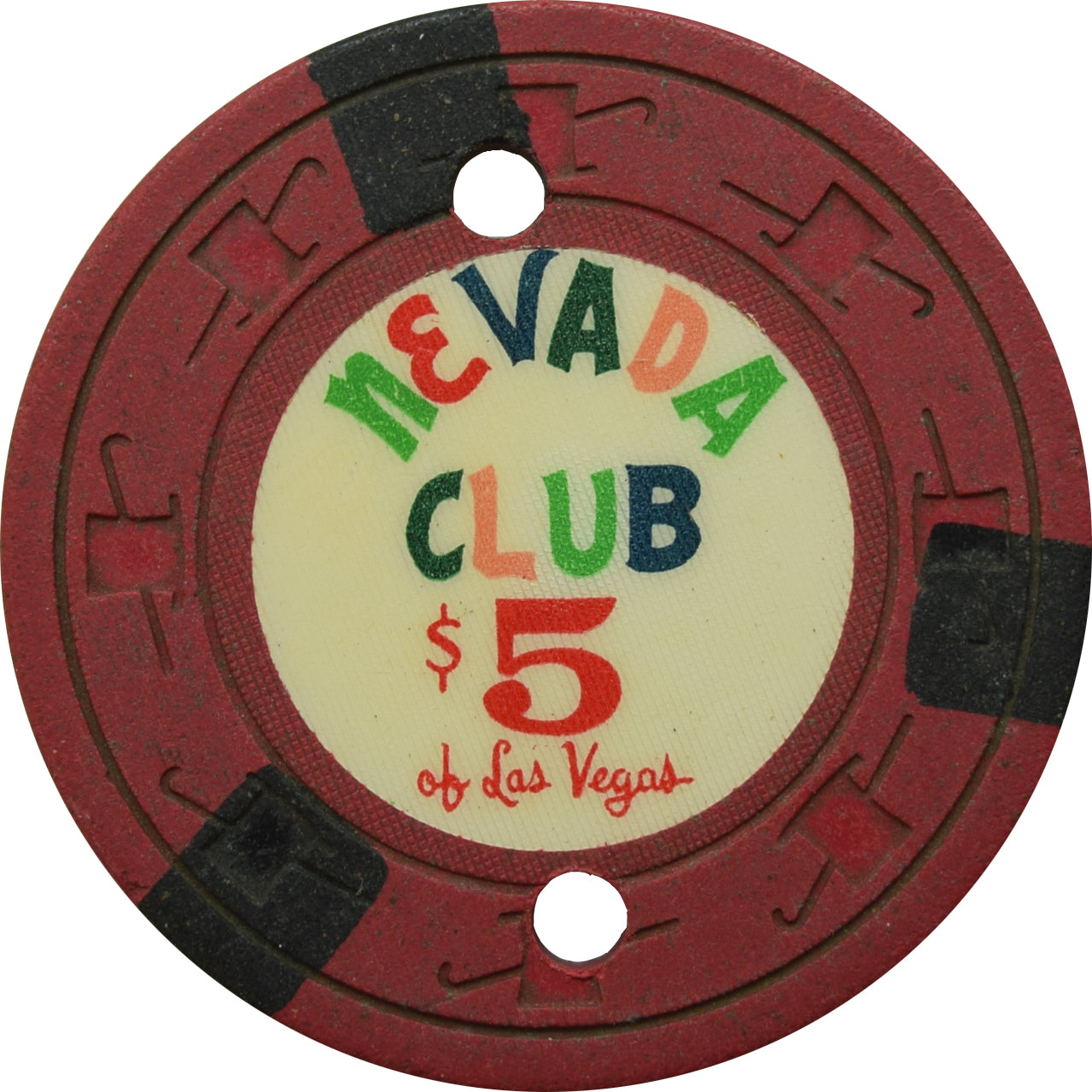 Nevada Club Casino Las Vegas Nevada $5 Cancelled Chip 1959