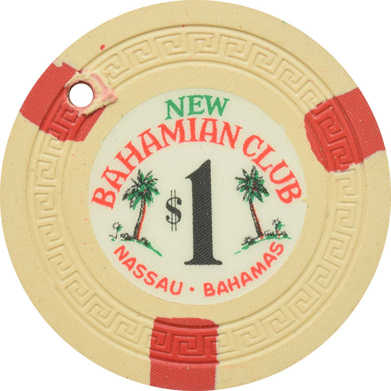 New Bahamian Club Casino Nassau Bahamas $1 Cancelled Chip