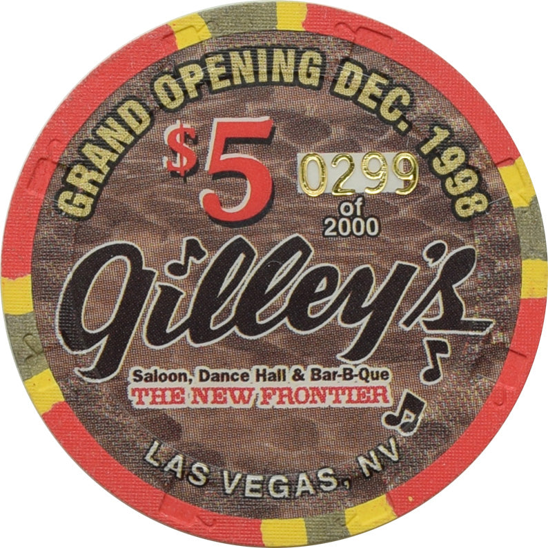 The New Frontier Casino Las Vegas Nevada $5 Gilley's Chip 1998