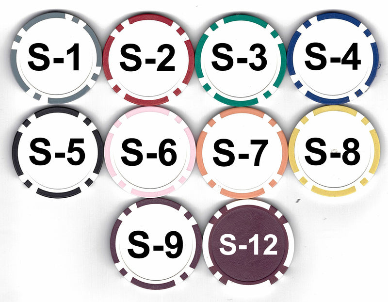 8 Stripe Poker Chip for 1.25" Inlays Set of 25