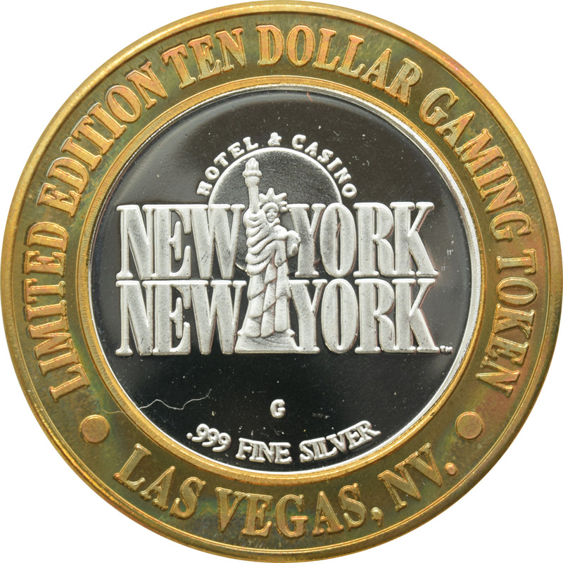 New York New York Casino Las Vegas "Babe Ruth Running with Bat" $10 Silver Strike .999 Fine Silver 1997