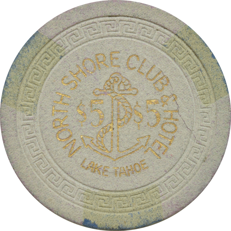 North Shore Club Casino Crystal Bay Nevada $5 Damaged Chip 1962