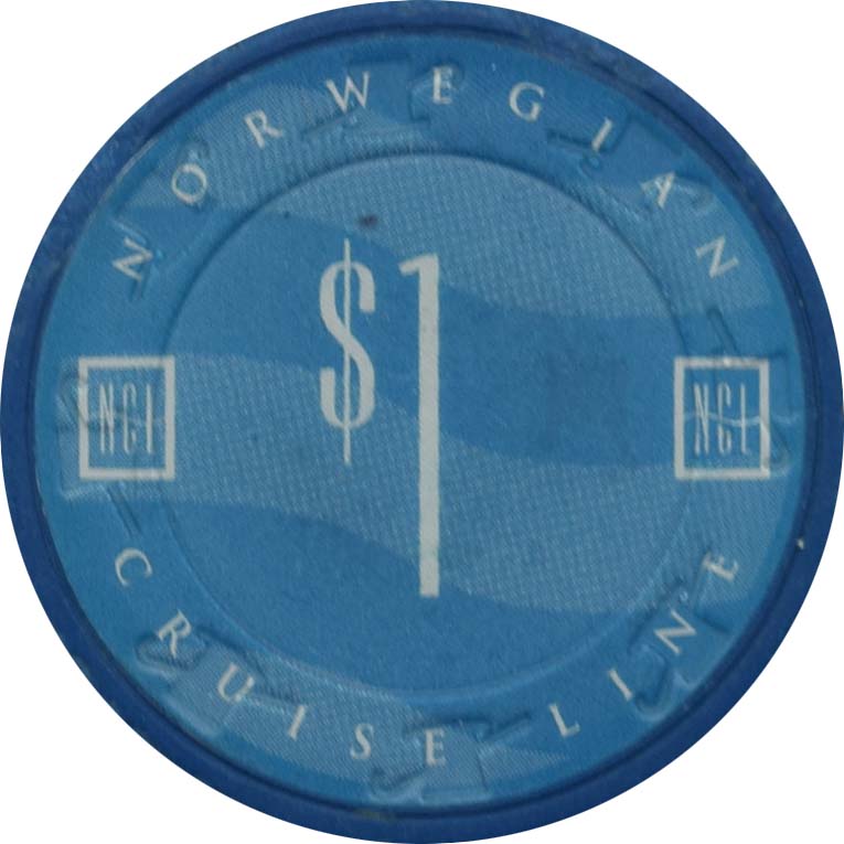 Norwegian Cruise Line (NCL) Casino $1 Oversized Inlay Chip