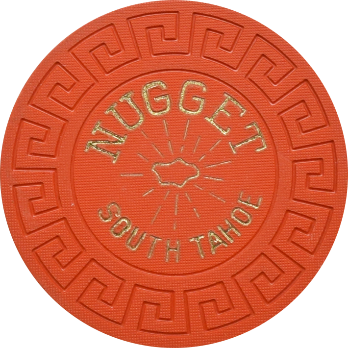 South Tahoe Nugget Casino Stateline Nevada Orange Roulette Chip 1965