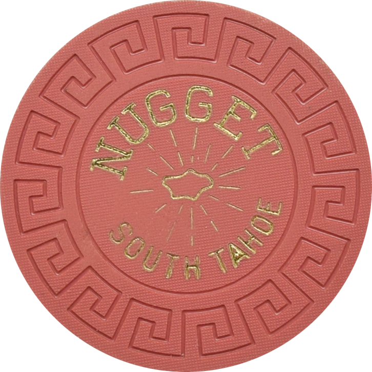 South Tahoe Nugget Casino Stateline Nevada Pink Roulette Chip 1965