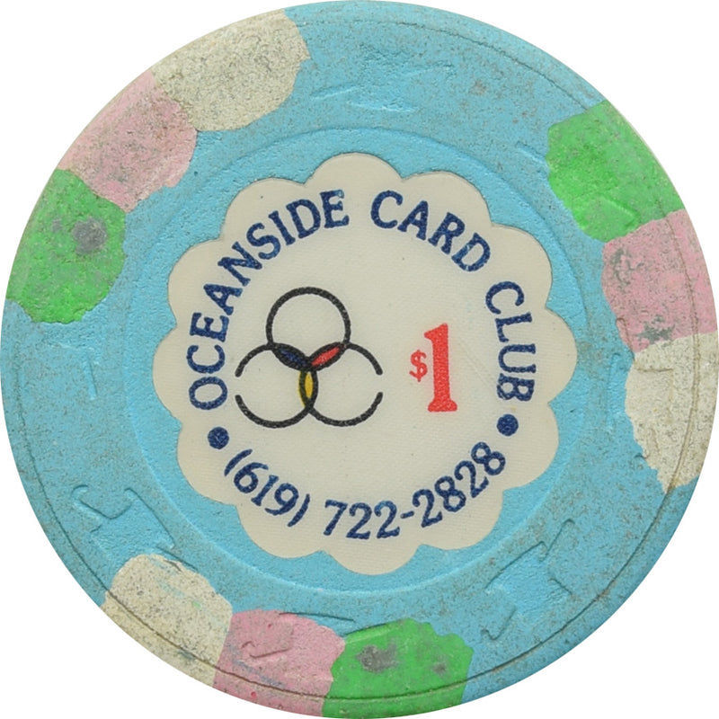 Oceanside Card Club Casino Oceanside California $1 Chip