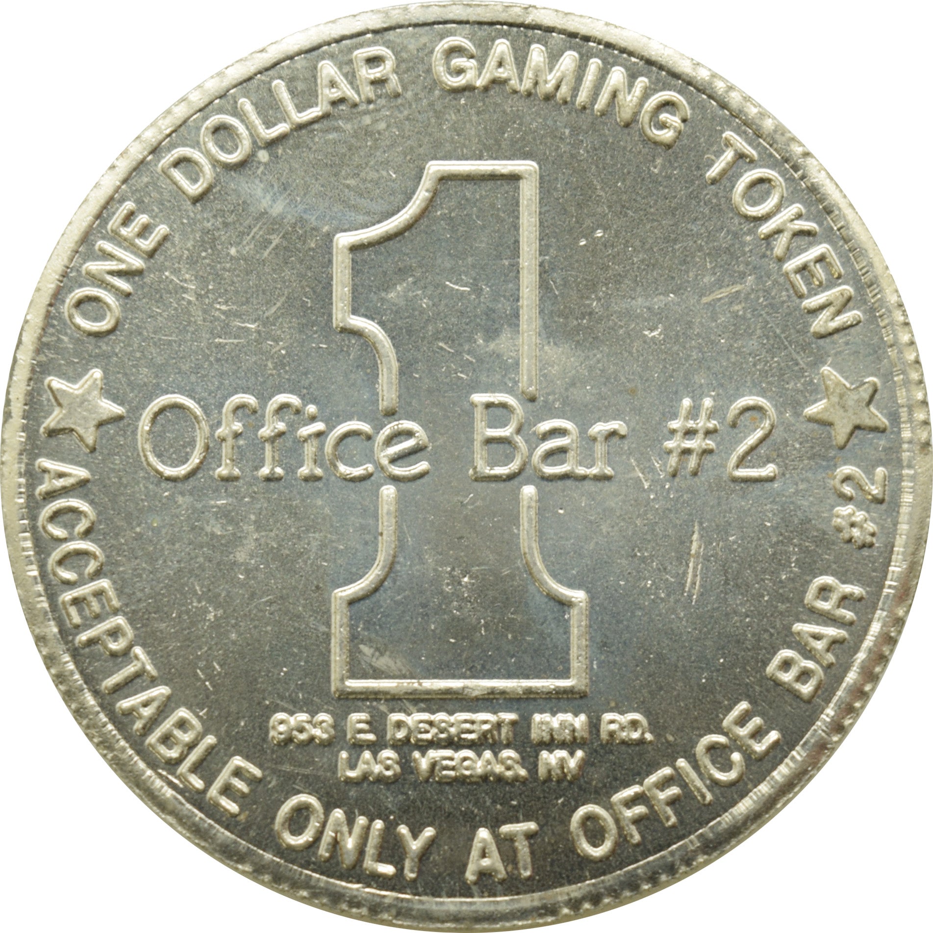 Office Bar #2 Casino Las Vegas Nevada $1 Token 1989