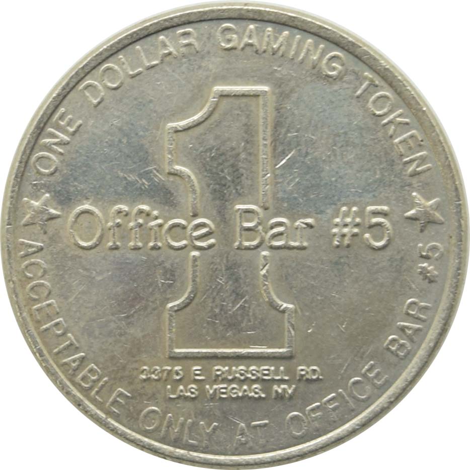 Office Bar #5 Casino Las Vegas Nevada $1 Token 1996